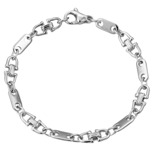 PLATTEN STEIGBÜGEL GOLD BRACELET 5,50MM 585 WHITE GOLD