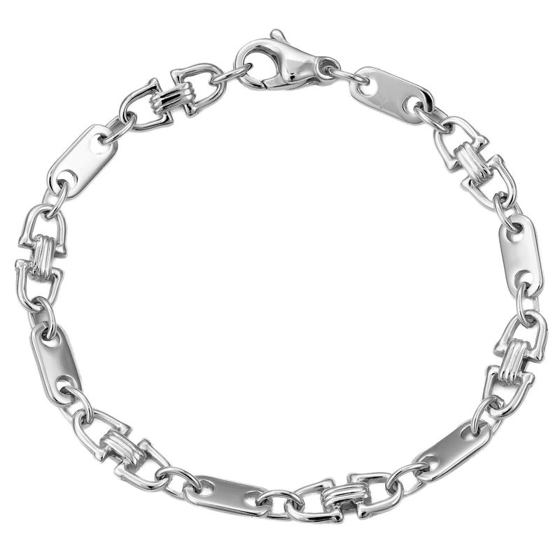 PLATTEN STEIGBÜGEL GOLD BRACELET 5,50MM 585 WHITE GOLD