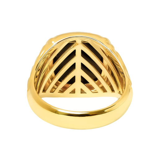 ART NOUVEAU SIGNET RING LAPIS 585, 750 GOLD