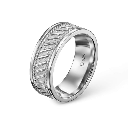 BOLD X RING 925 SILVER RHODIUM PLATED