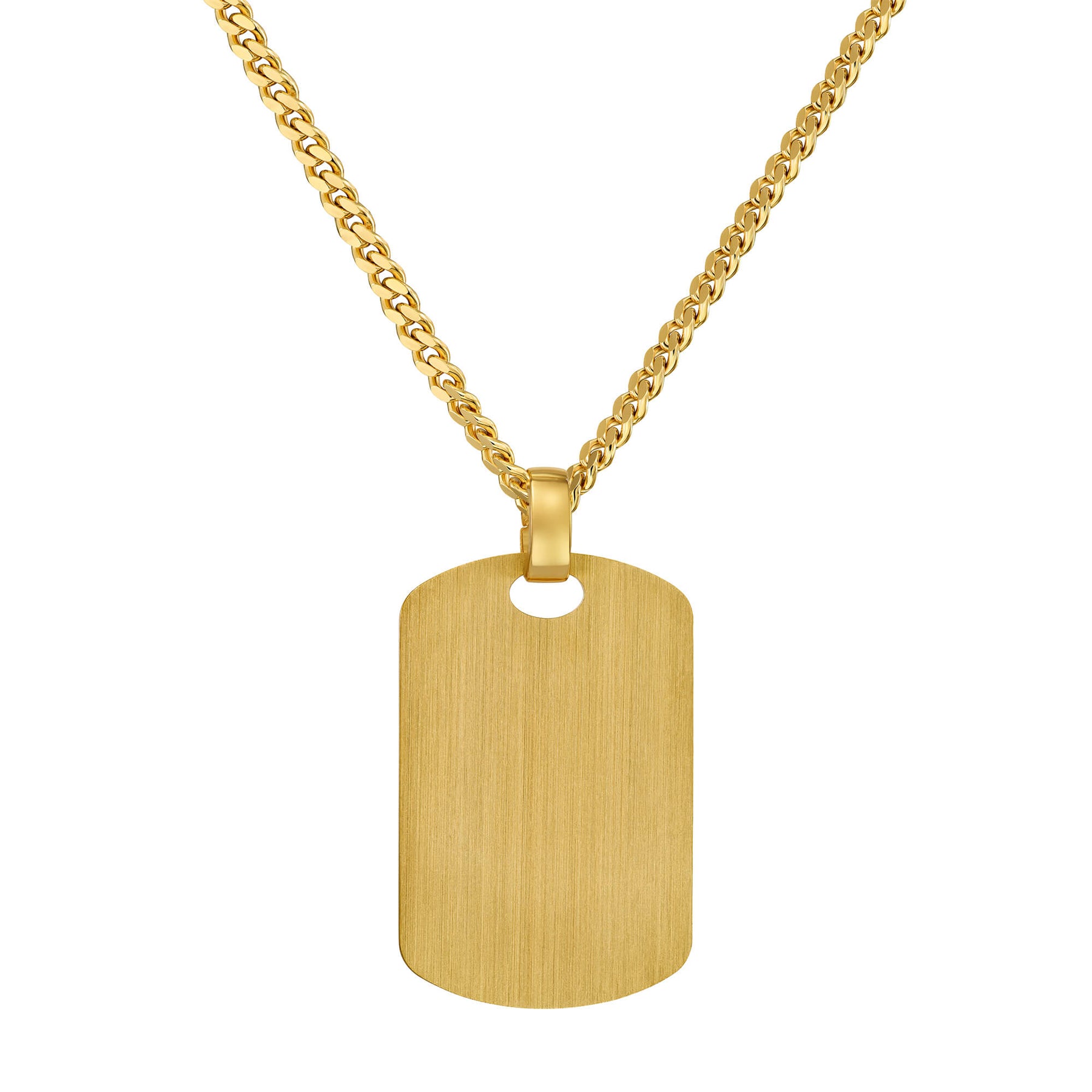 ネックレス nitraid / Dogtag Necklace Gold plating Engraved Dog Tag Necklace Pendant, Satin Finish – IDENTIM®