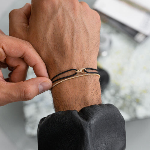 BRILLIANCE BRACELET FABRIC BRACELET 585 GOLD LAB DIAMONDS