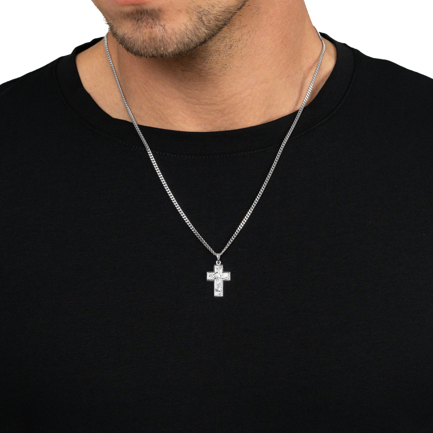 CROSS NECKLACE SUENO 925 SILVER RHODIUM PLATED
