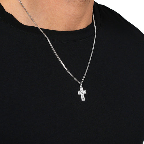 CROSS NECKLACE SUENO 925 SILVER RHODIUM PLATED