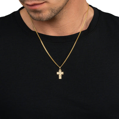CROSS NECKLACE SUENO 925 SILVER 18 CARAT GOLD PLATED