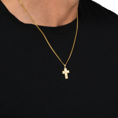 CROSS NECKLACE SUENO 925 SILVER 18 CARAT GOLD PLATED
