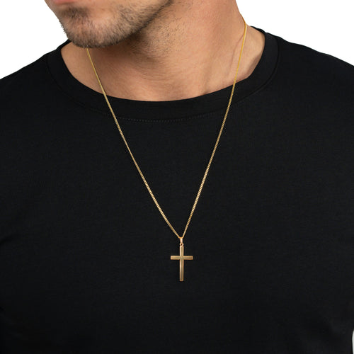 CROSS SOLID NECKLACE 585 GOLD