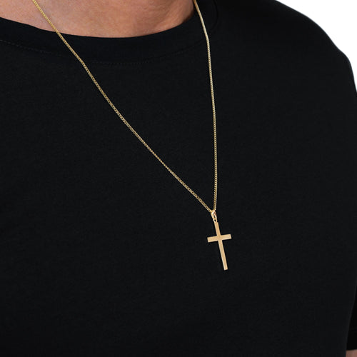 CROSS SOLID NECKLACE 585 GOLD
