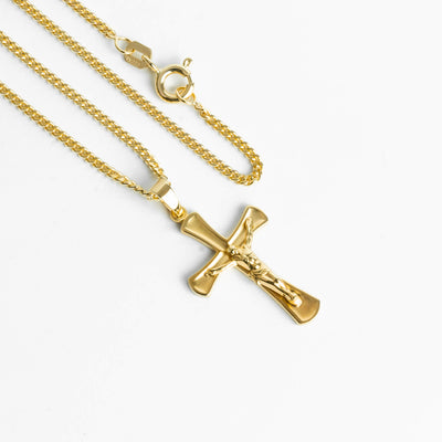 CROSS CRUCIFIX NECKLACE 333 GOLD