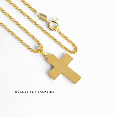 CROSS NECKLACE POLISHED 333 GOLD