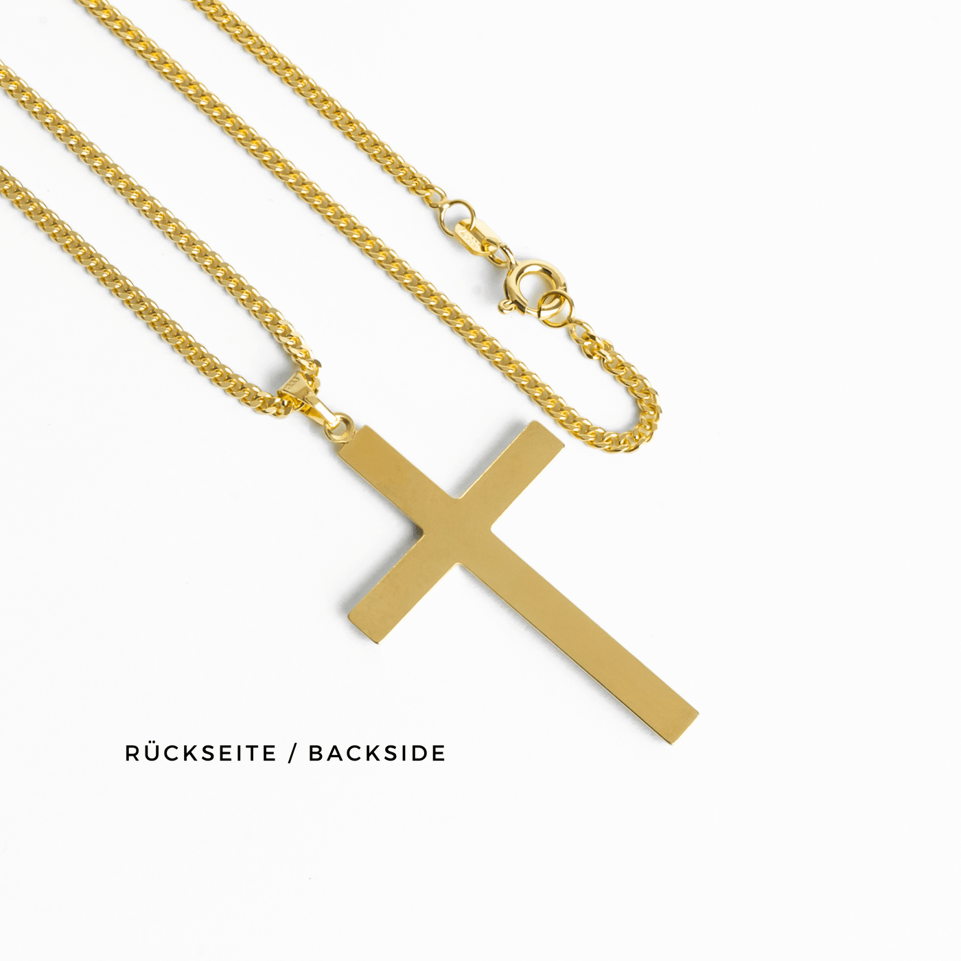 CROSS NECKLACE POLISHED 333 GOLD