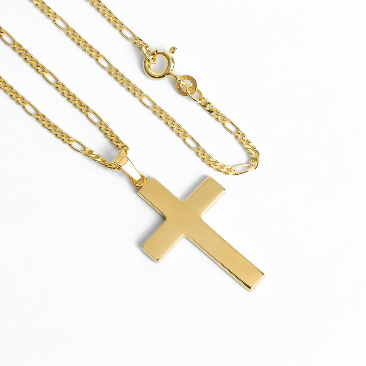 CROSS NECKLACE POLISHED 333 GOLD