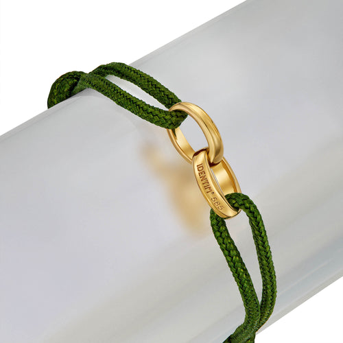 GLORY BRACELET OLIVE FABRIC BRACELET 585 GOLD