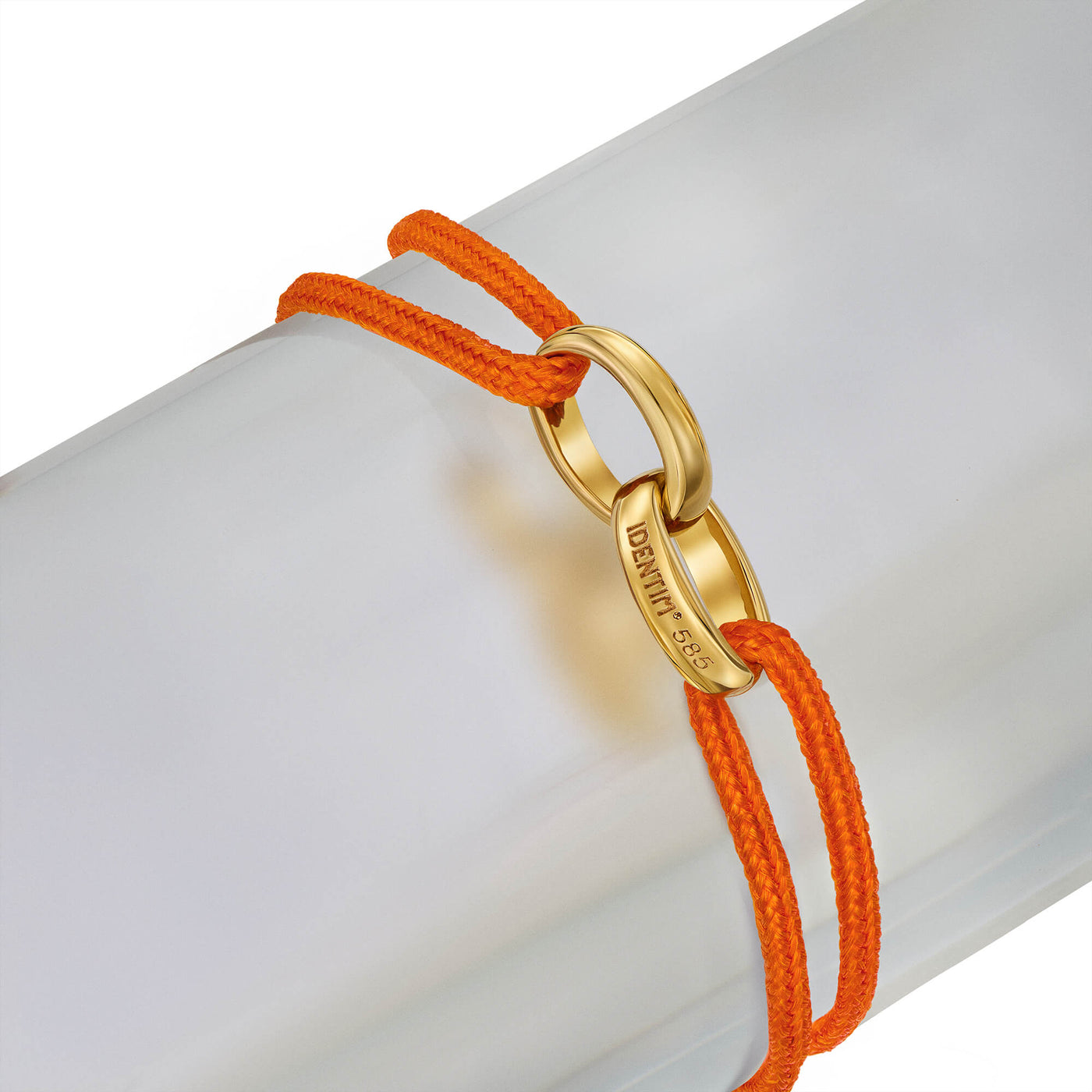 GLORY BRACELET ORANGE FABRIC BRACELET 585 GOLD