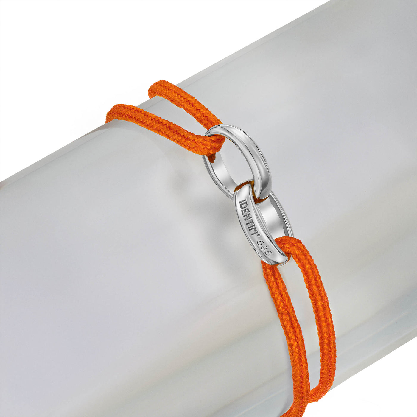 GLORY BRACELET ORANGE STOFFARBAND 585 WHITE GOLD