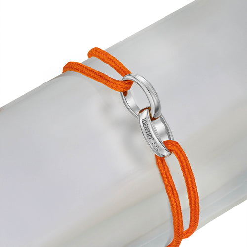 GLORY BRACELET ORANGE STOFFARBAND 585 WHITE GOLD