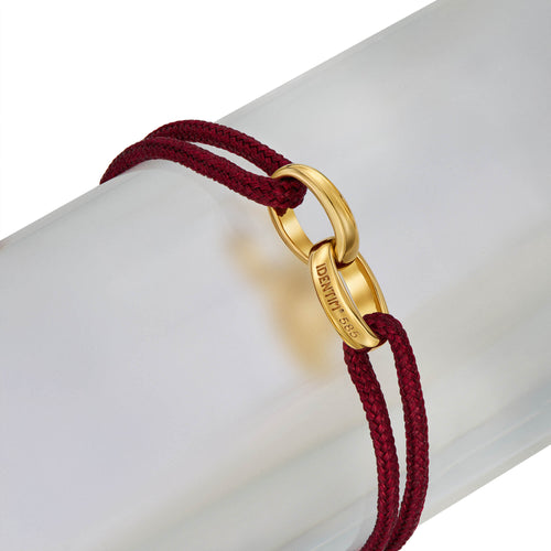 GLORY BRACELET BORDEAUX FABRIC BRACELET 585 GOLD