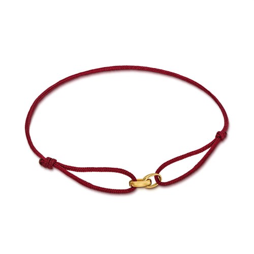 GLORY BRACELET BORDEAUX FABRIC BRACELET 585 GOLD