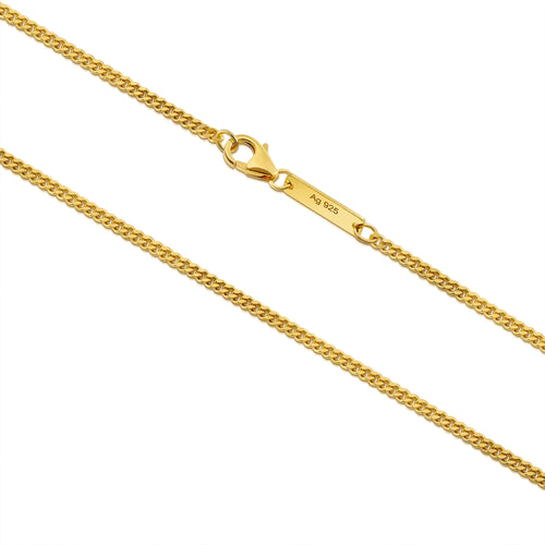 CURB CHAIN 925 SILVER 18K GOLD PLATED 2,40MM