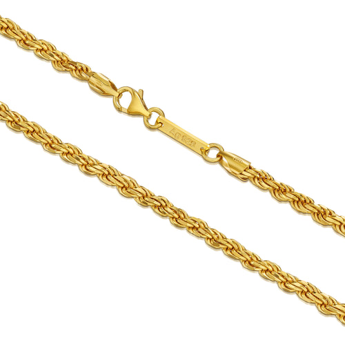 CORD BRACELET 3,80MM 925 SILVER 18 CARAT GOLD PLATED