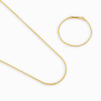 CORD CHAIN SET 925 SILVER 18 CARAT GOLD PLATED 2,00MM