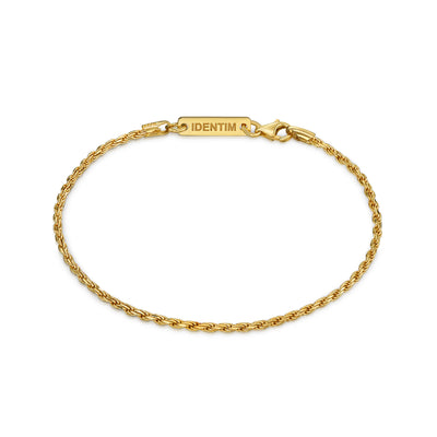 CORD CHAIN BRACELET 925 SILVER 18 CARAT GOLD PLATED 2,00MM