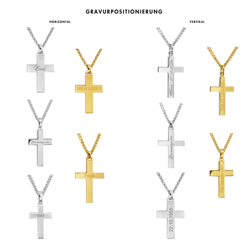 CROSS NECKLACE POLISHED 925 SILVER RHODIUM PLATED