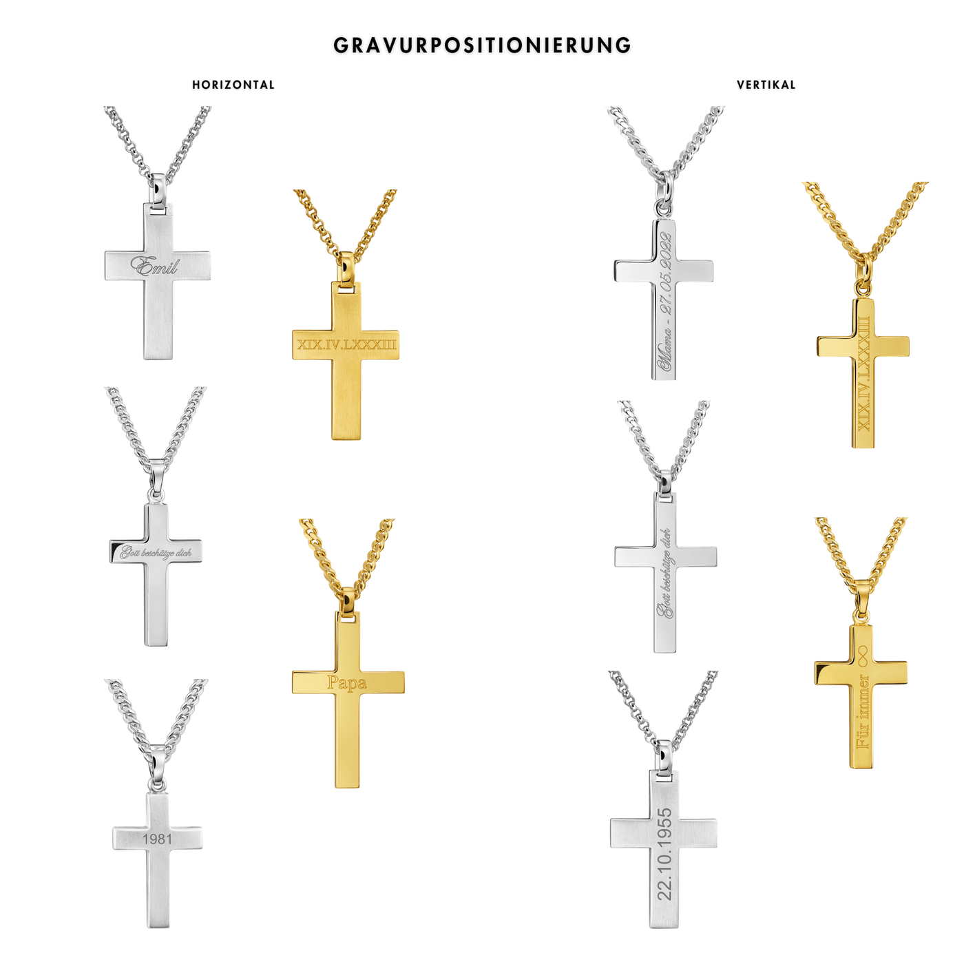 CROSS NECKLACE SUENO 925 SILVER 18 CARAT GOLD PLATED