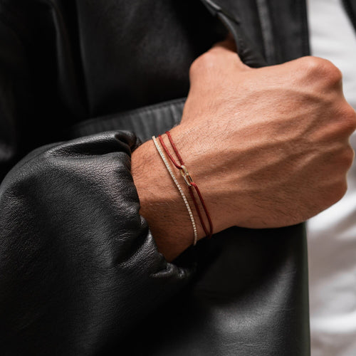 GLORY BRACELET BORDEAUX FABRIC BRACELET 585 GOLD