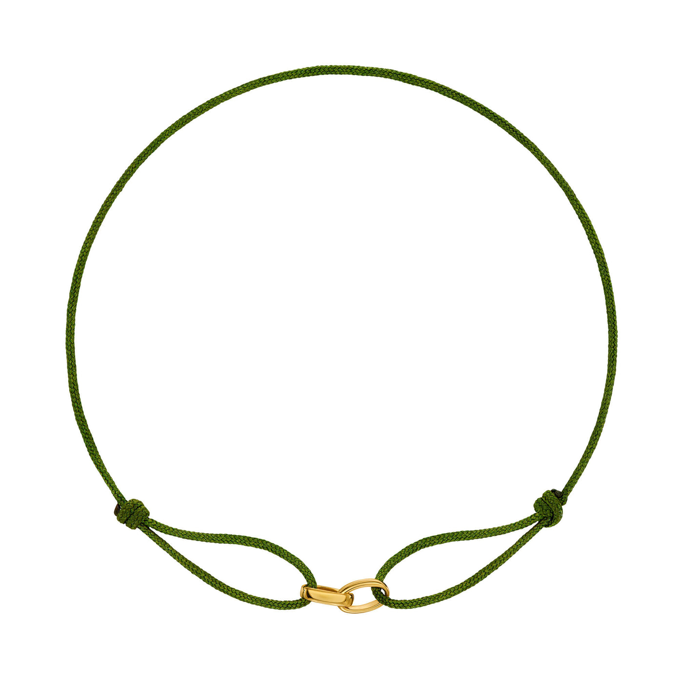 GLORY BRACELET OLIVE FABRIC BRACELET 585 GOLD