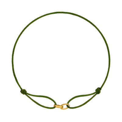 GLORY BRACELET OLIVE FABRIC BRACELET 585 GOLD