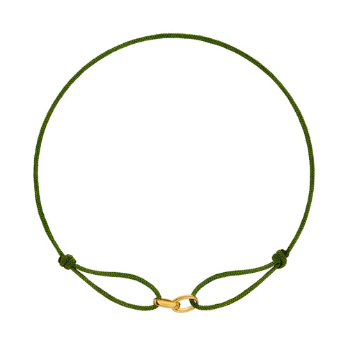 GLORY BRACELET OLIVE FABRIC BRACELET 585 GOLD