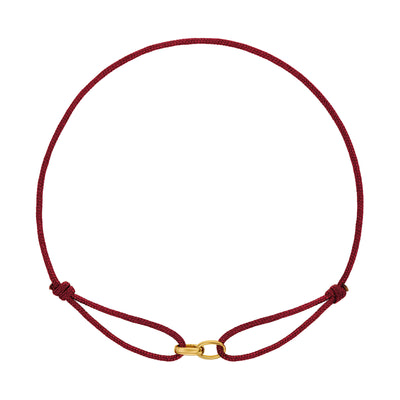 GLORY BRACELET BORDEAUX FABRIC BRACELET 585 GOLD