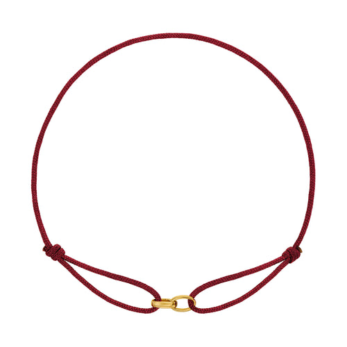 GLORY BRACELET BORDEAUX FABRIC BRACELET 585 GOLD