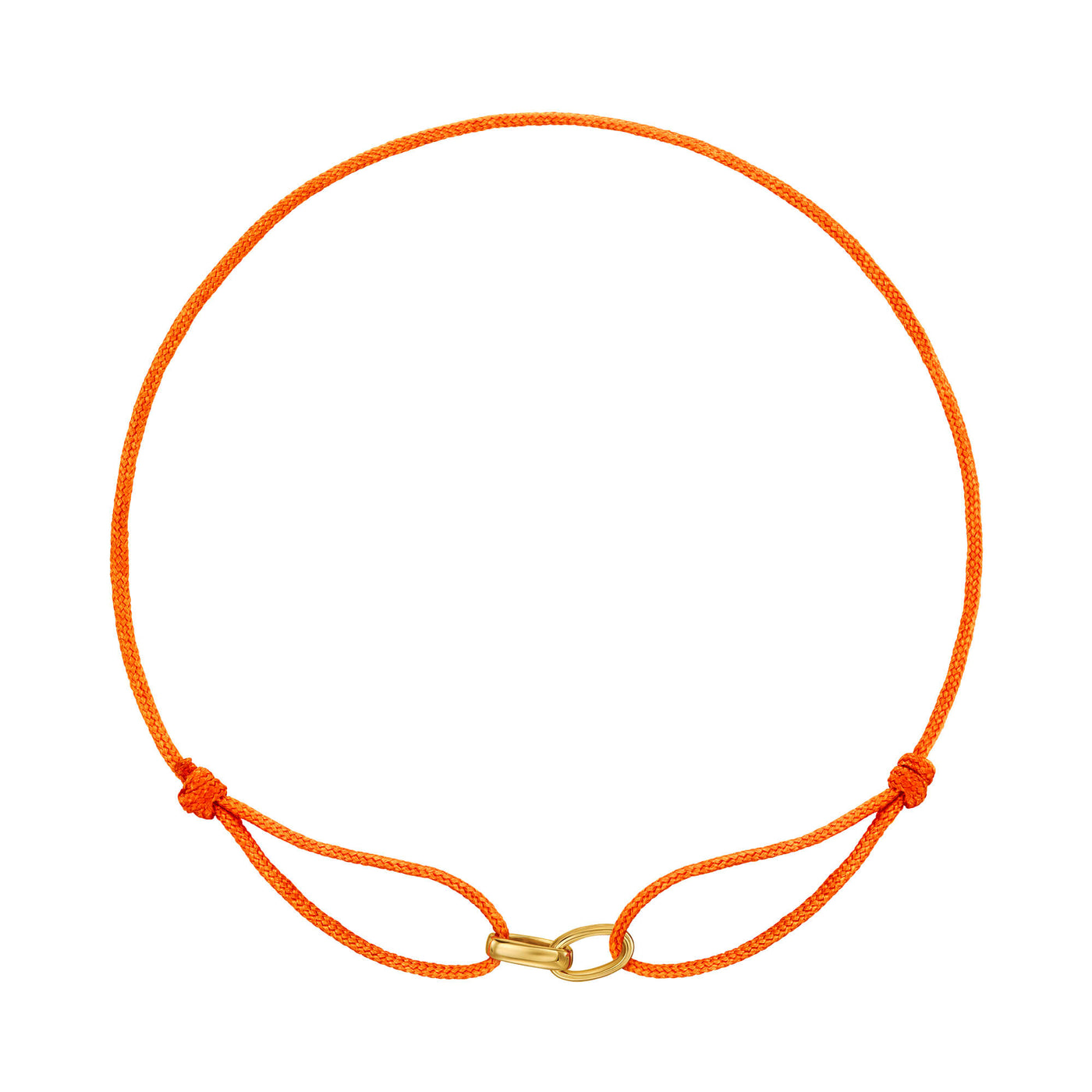 GLORY BRACELET ORANGE FABRIC BRACELET 585 GOLD