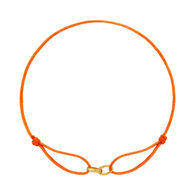 GLORY BRACELET ORANGE FABRIC BRACELET 585 GOLD
