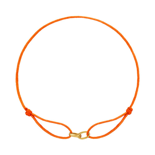 GLORY BRACELET ORANGE FABRIC BRACELET 585 GOLD