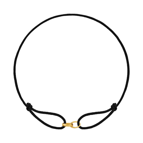 GLORY BRACELET BLACK FABRIC BRACELET 585 GOLD