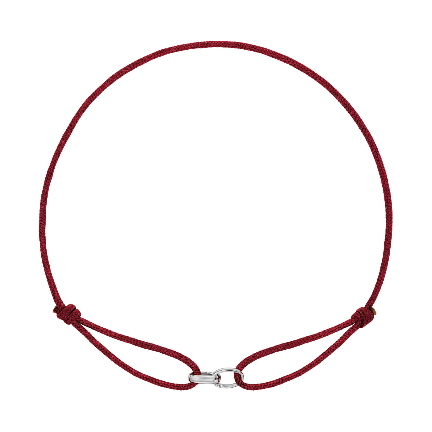 GLORY BRACELET BORDEAUX STOFFARBAND 585 WHITE GOLD