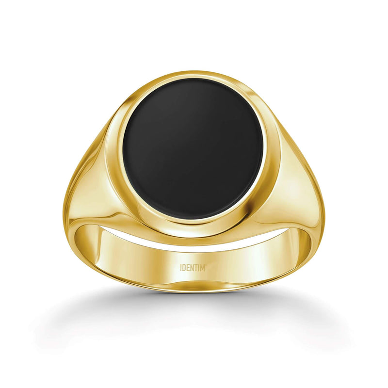 SIGNET RING ONYX OVAL 585, 750 GOLD