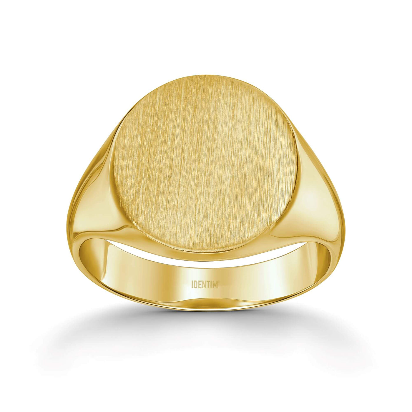 SIGNET RING BRUSHED OVAL 585, 750 GOLD