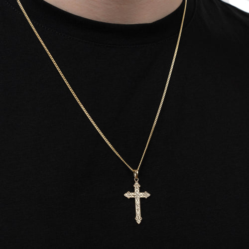 CROSS ORNAMENTS NECKLACE 585 GOLD