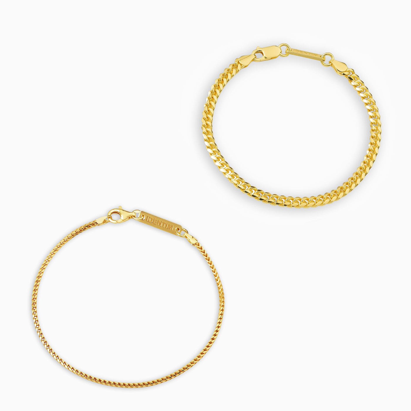 BRACELET SET PANZER FRANCO 925 SILVER 18 CARAT GOLD PLATED