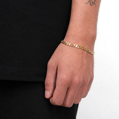 CURB CHAIN BRACELET GOLD BRACELET 4,50MM 333 GOLD