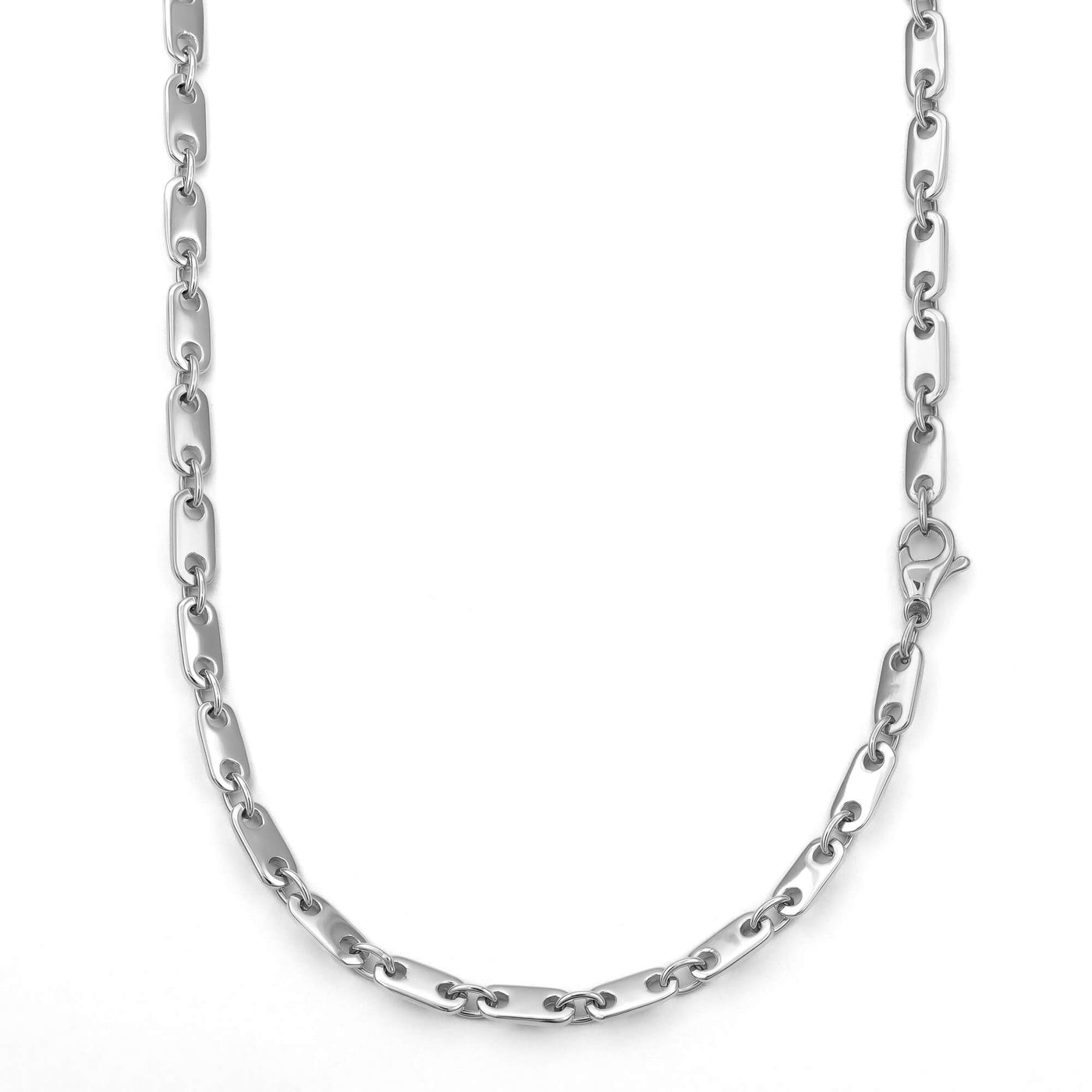 PLATE CHAIN GOLD CHAIN 5.50MM 585 WHITE GOLD