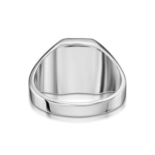 SIGNET RING BRUSHED OCTAGON 925 SILVER RHODIUM PLATED