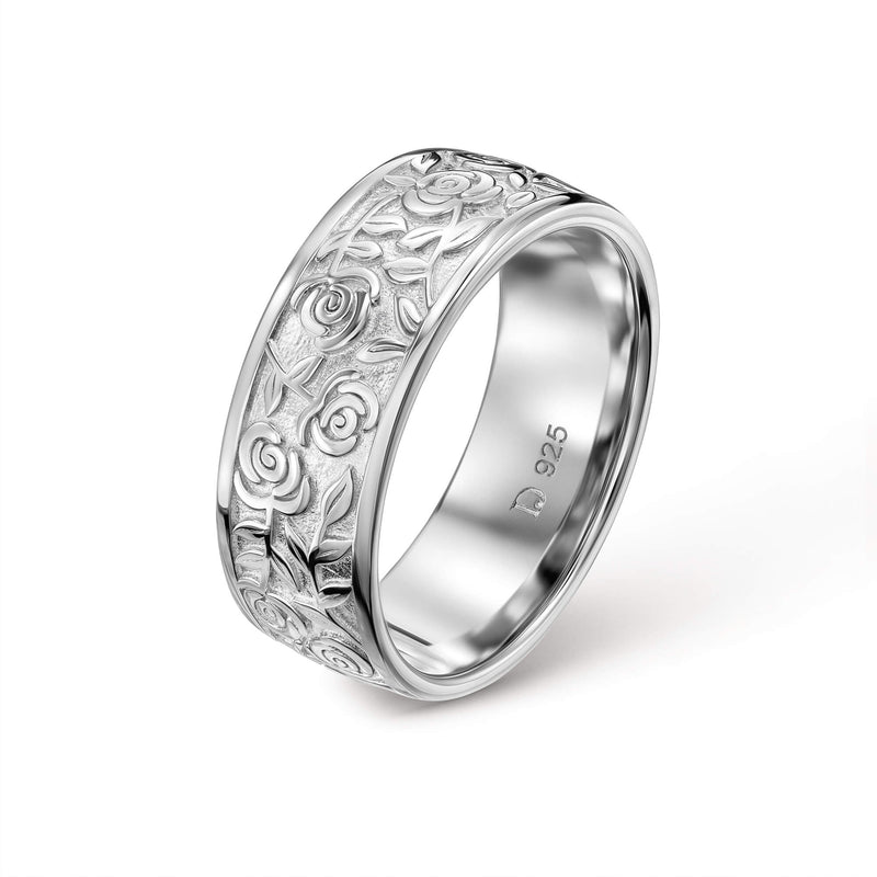 ROSE RING 925 SILVER RHODIUM PLATED