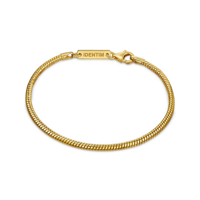 SNAKE CHAIN BRACELET 925 SILVER 18 CARAT GOLD PLATED 2,50MM