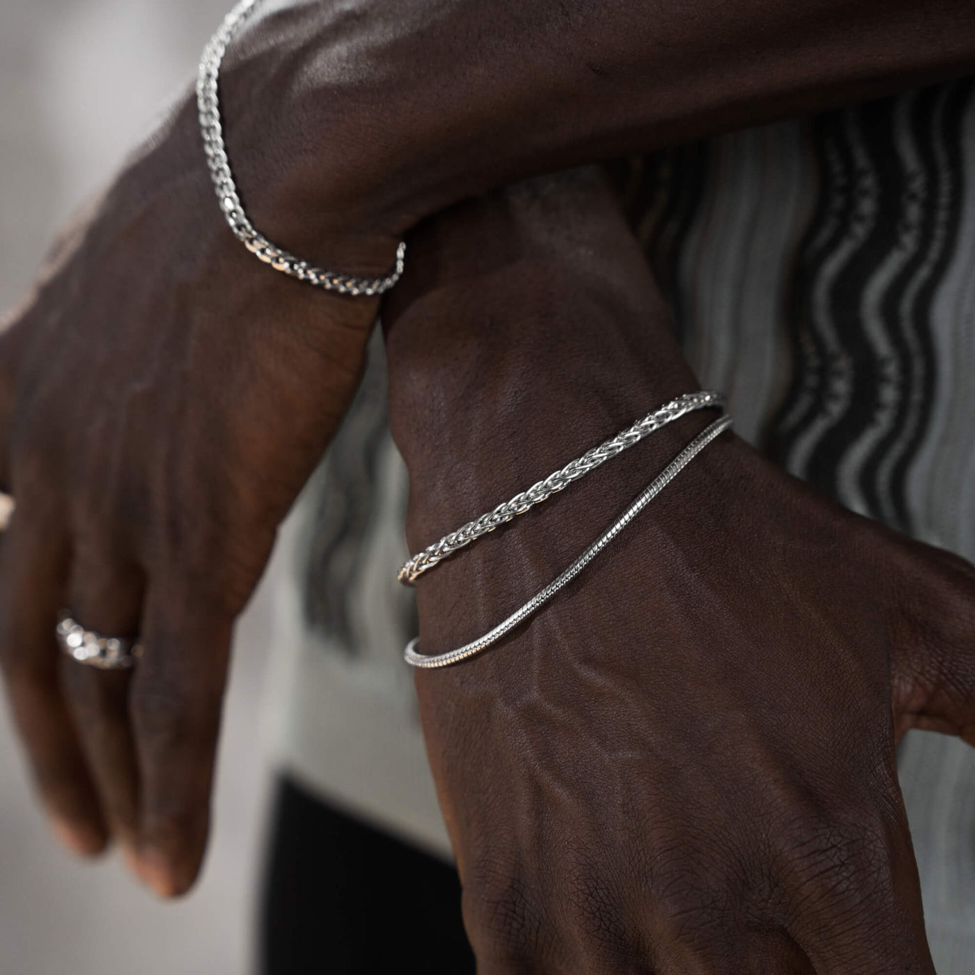 SNAKE CHAIN BRACELET 925 SILVER RHODIUM PLATED 2,50MM