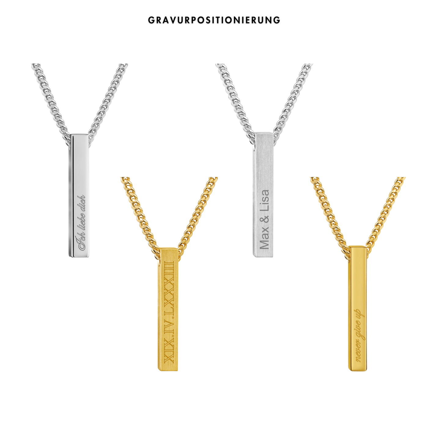 BAR NECKLACE 925 SILVER 18 CARAT GOLD PLATED